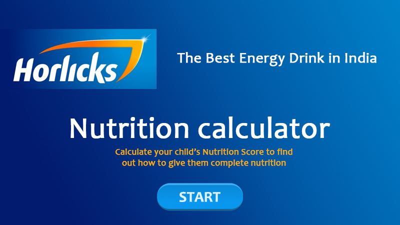 Horlicks Nutrition Calculator start screen