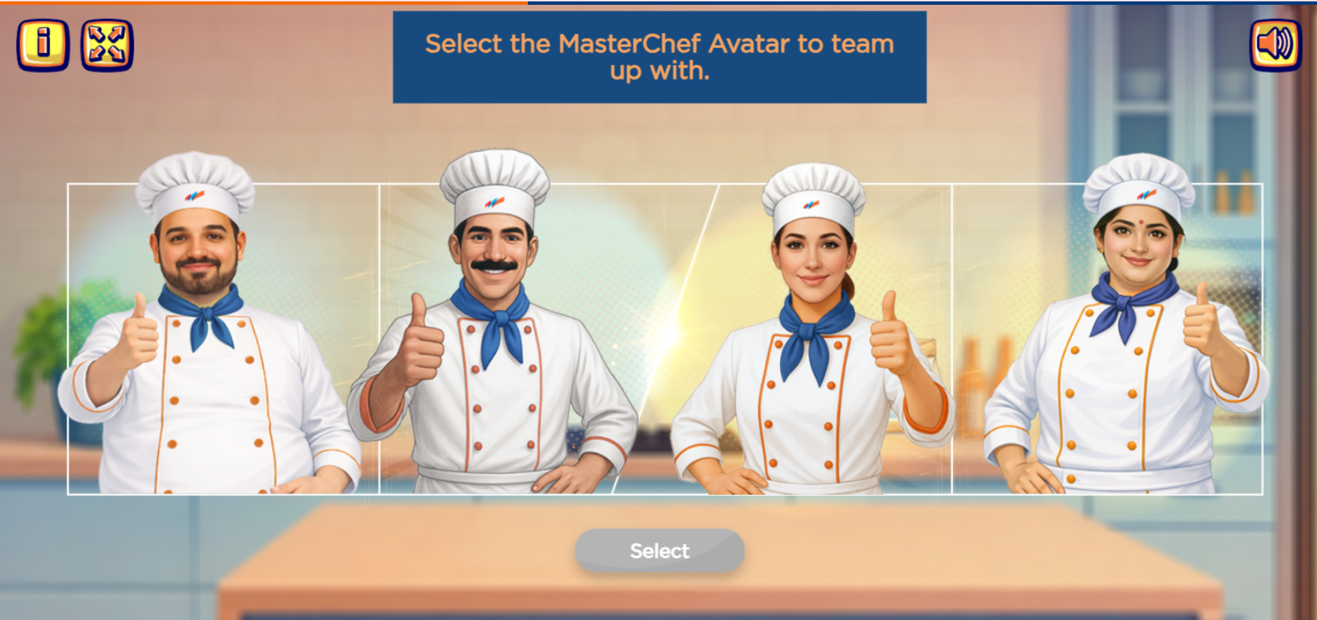 IFL Policy Kitchen game — choosing a MasterChef avatar