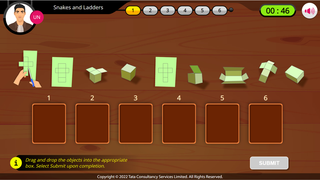 TCS e-learning activity — drag and drop the objects into the right boxes